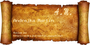 Andrejka Martin névjegykártya