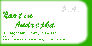 martin andrejka business card